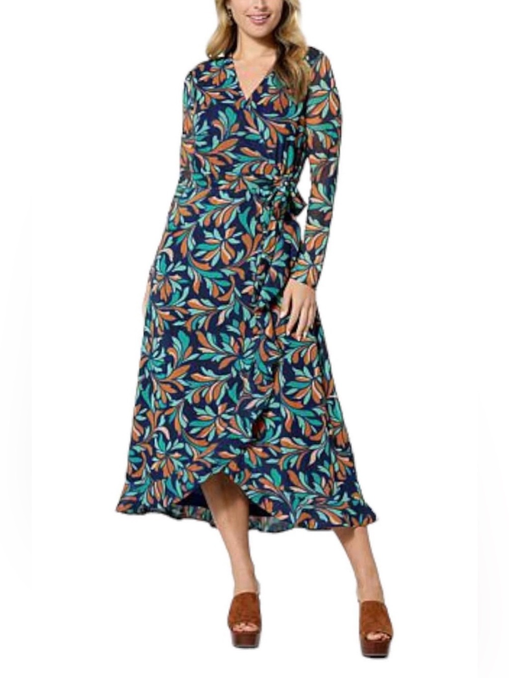 Christian Siriano C Wonder Mesh Faux-Wrap Midi Dress. Medium. So flattering!